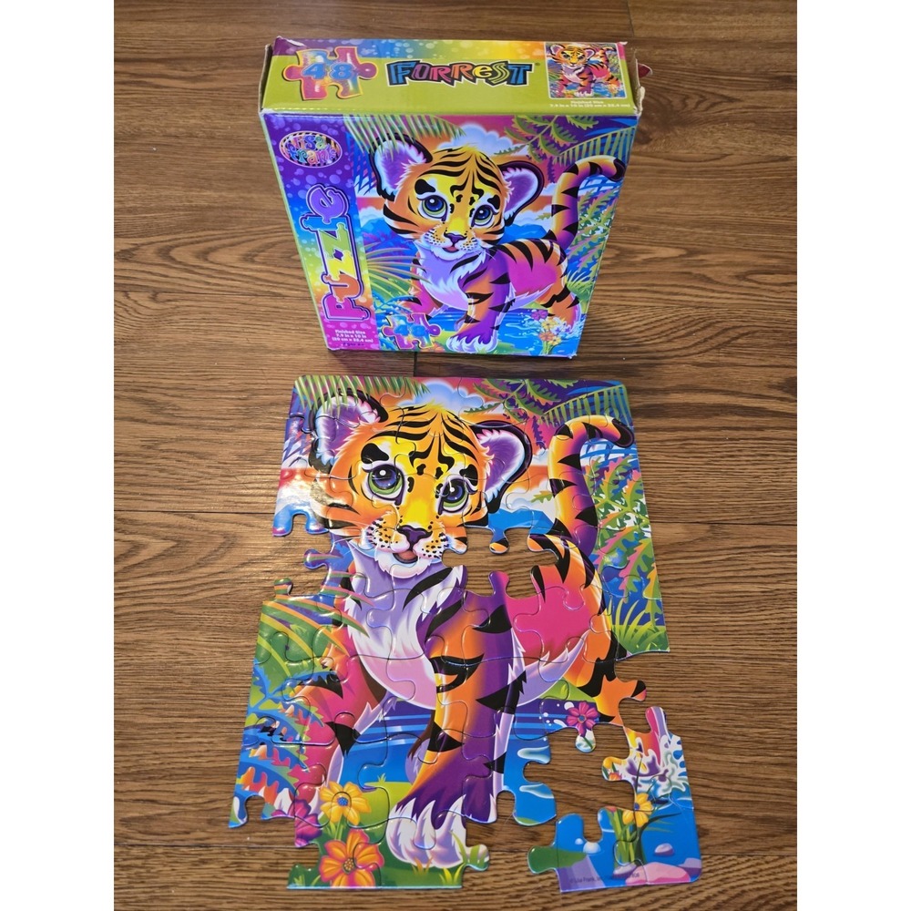 Lisa‎ Frank Forrest Puzzle 48 Pc Incomplete 42/48 Pieces Damaged Piece